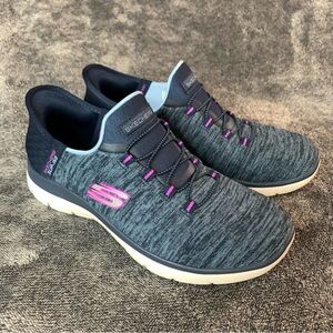 Skechers Sneaker Women’s Sz 6.5 Slipins Summits Dazzling Haze Slip-On Navy blue